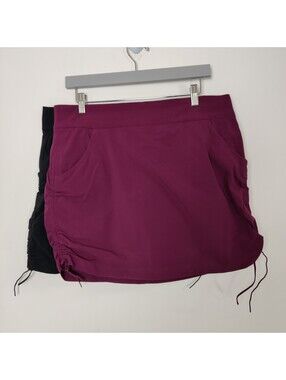 Columbia Anytime Casual Skort Plum Maroon Drawstring Hiking Active Skirt Large